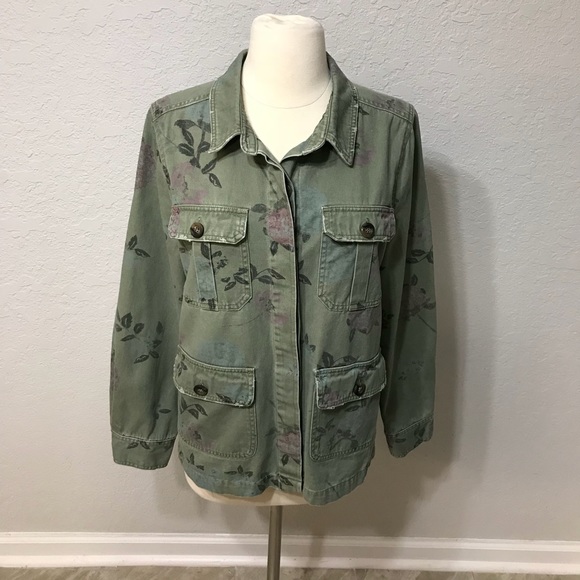 Lucky Brand Jackets & Coats Lucky Brand Floral Military Jacket